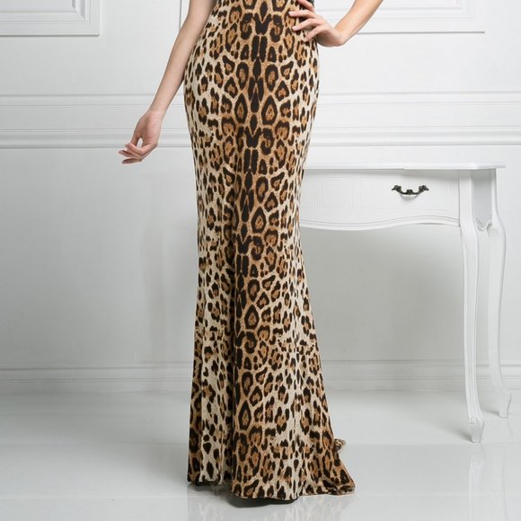 Sequined Bodice Straight Evening Dress CDS5235 - Picture 4 of 5